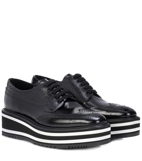 black prada platform|prada platform brogues.